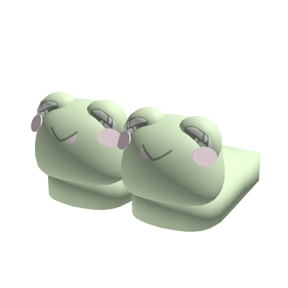 ♡ : Cute Green Pastel Froggy Slippers