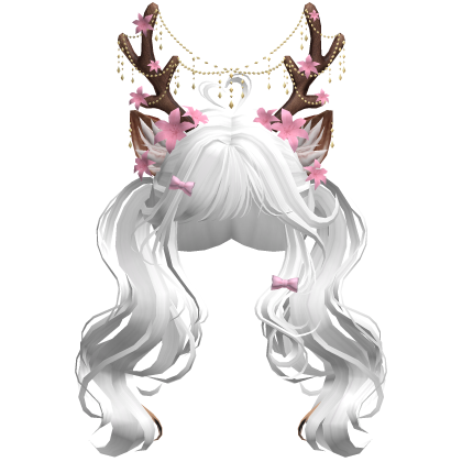 Ethereal Christmas Fairy Fawn Pigtails w/ Antlers