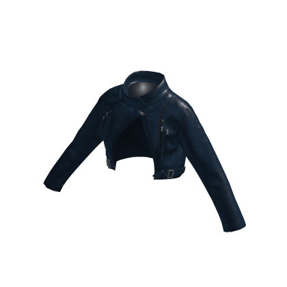 Ladies Blue rop Leather Biker Jacket 