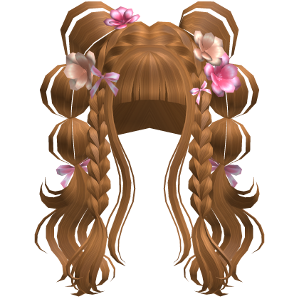 Blossoming Angelic Floral Curly Pigtails Copper