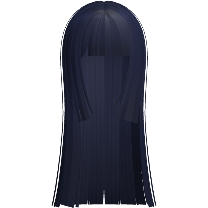 extra long hime moe japanese anime girl (blue v2)