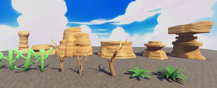 Stylized Low-Poly Desert Roblox Nature Pack preview 2