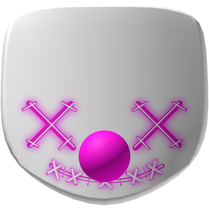 Halloween Evil Pink Clown Mask in White