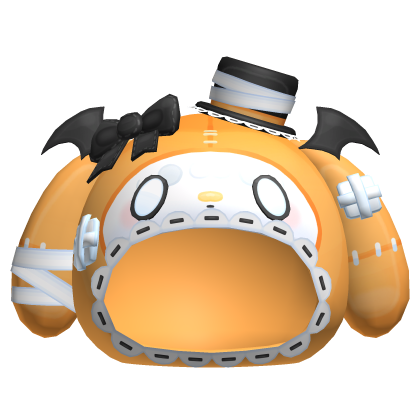 cute spooky halloween orange bunny hood Roblox item