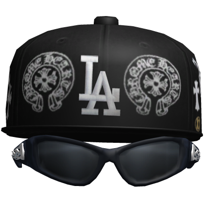 LA Fitted Hat with Chrome Flaming Shades