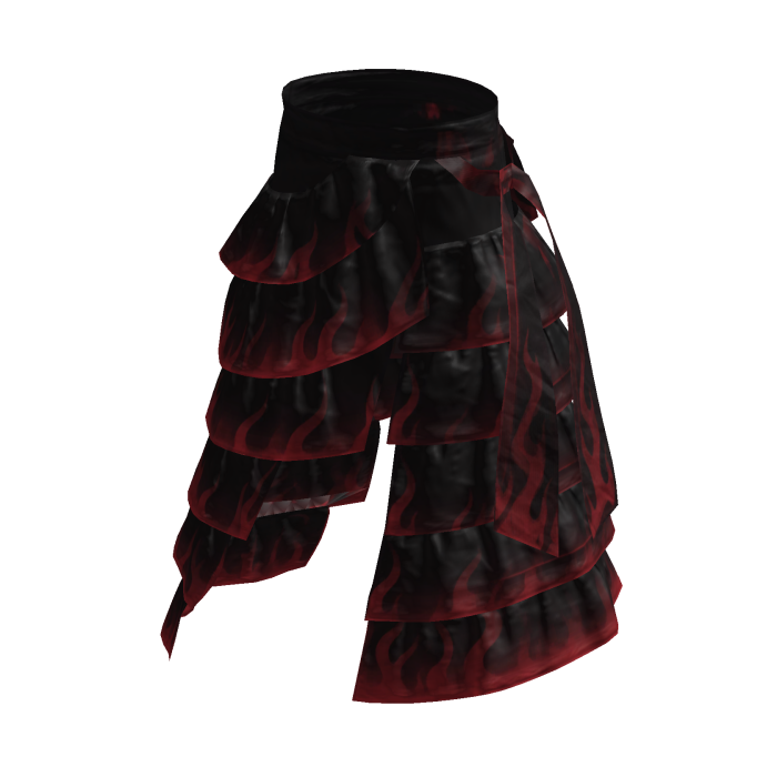 Black Y2K Red Flame Layered Punk Pants [PBR]
