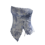🍀Summer Drawstring Tube Top (Blue Flower)