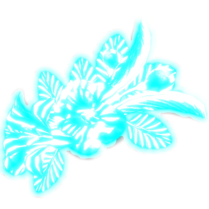 Emissive Glowing Ice Blue & White Flower Headpiece