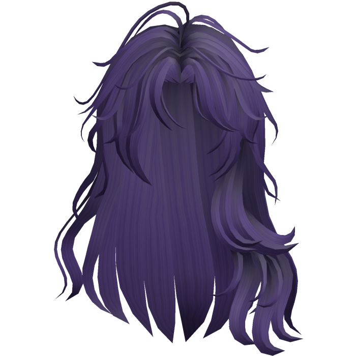 Long Wavy Side Part Hair - Purple