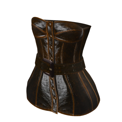 Brown Leather Button Corset