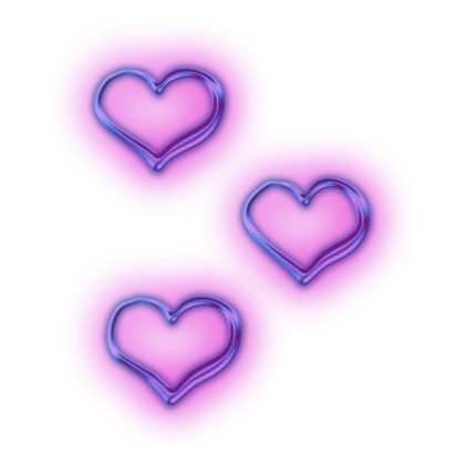 Neon Hearts - Transparent Background
