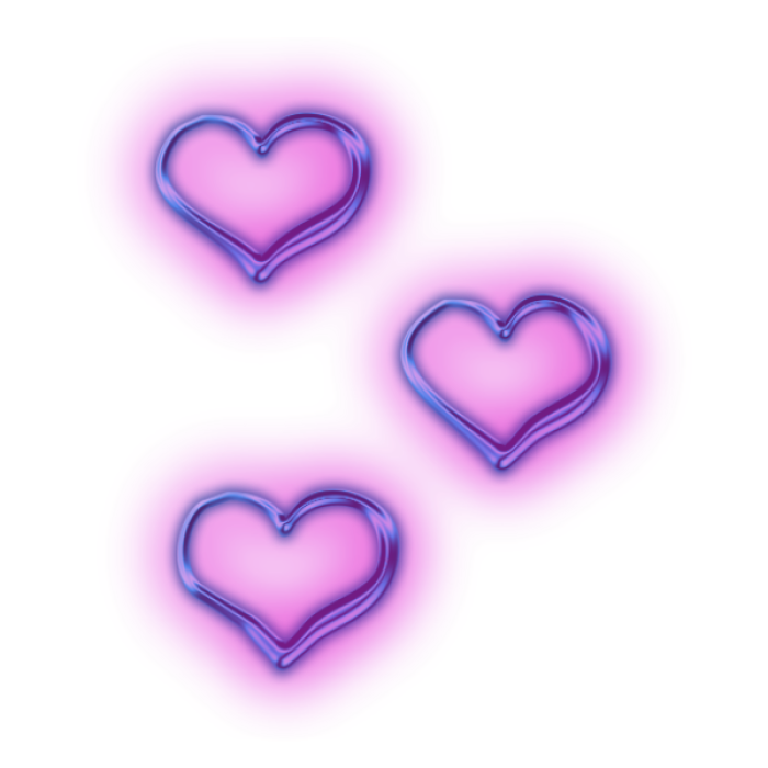 Neon Hearts - Transparent Background Roblox decal