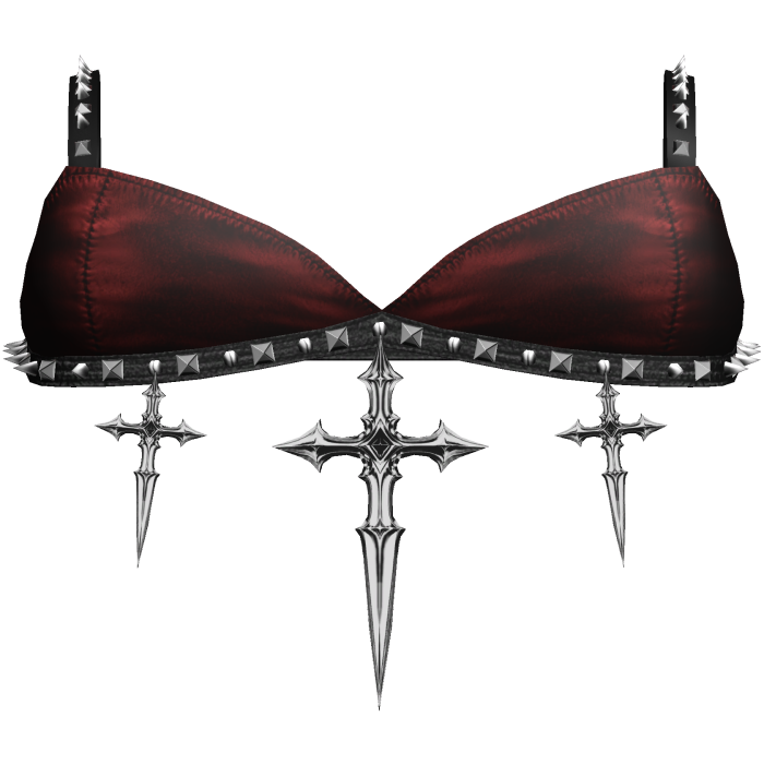 Gothic Emo Studded Cross Dagger Top Red