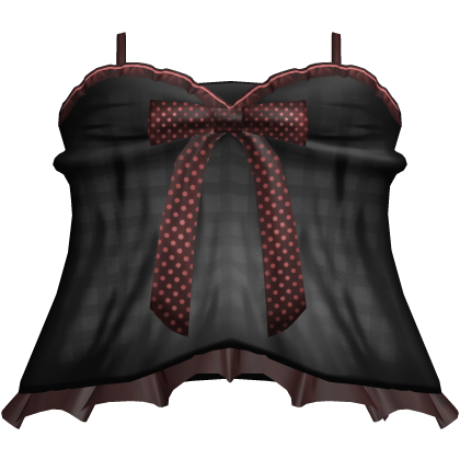 cute red n black polka dot bow doll dress Roblox item