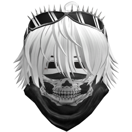 Emo Vkei Skull Bandana Hair White