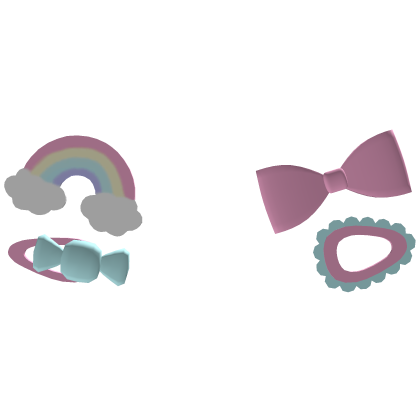 ♡ ꒰ cutecore kawaii tweencore pink blue hair clip Roblox item