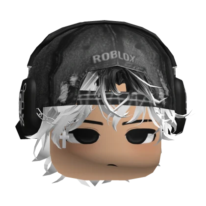 y2k messy hair w/ cap emo (white) | Roblox Item - Rolimon's