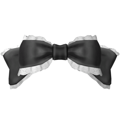 ୨୧ Ribbon Lace Hair Bow (Black) Roblox item