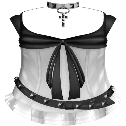 emo goth dress with studded belt and choker
