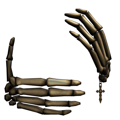 Gold Mouth Cover Skeleton Hands