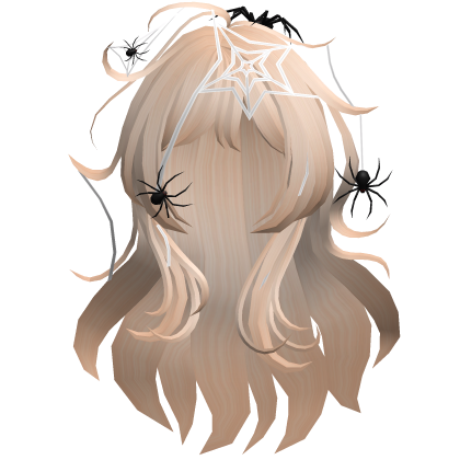  Blonde Messy Spider Web Halloween Hair Roblox item