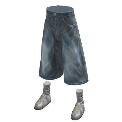 Distressed Shorts Blue Denim Designer Baggy Jorts