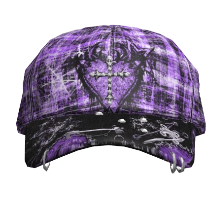 Y2K Grunge Purple Cross Cap ✰ | Roblox Item - Rolimon's
