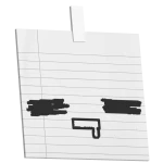 𖹭 kaomoji paper face note scribble bleh