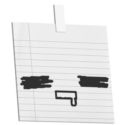 𖹭 kaomoji paper face note scribble bleh Roblox item