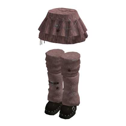 Grunge Skirt with Fur Boots