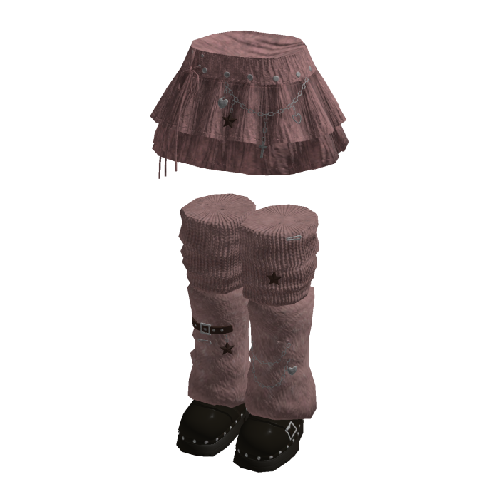Grunge Skirt with Fur Boots