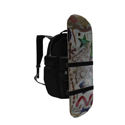 Black Backpack with Skateboard - Spy Roblox item