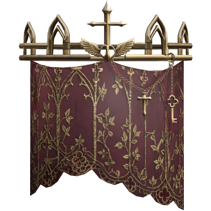 Red Gold Goth Veil Crown