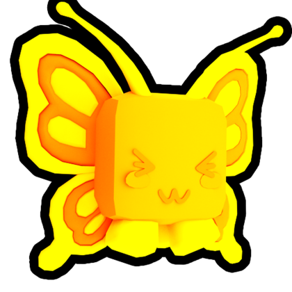 Gold Glitched Butterfly