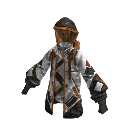 Sci-fi Hoodie | White & Orange | Futuristic thumbnail