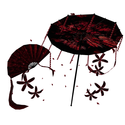 Red Spider Lily Maximalist Umbrella Fan