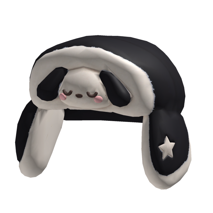 Cute Black Fluffy Sleepy Dog Ushanka