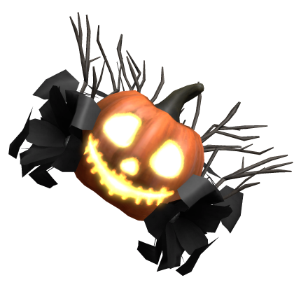 EMISSIVE Halloween Pumpkin Black Flowers Hair Clip Roblox item