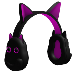Black Cat Headphones - Pink