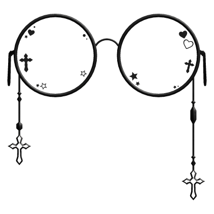 Black Emo Goth Cross Glasses