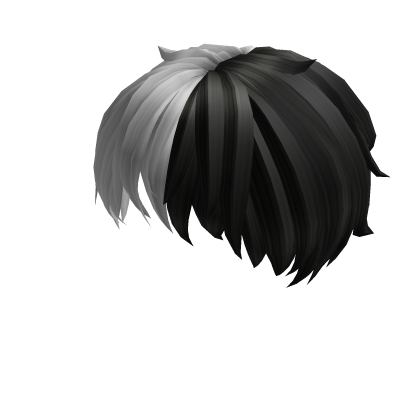 Messy Manga Hair Black & White Roblox item