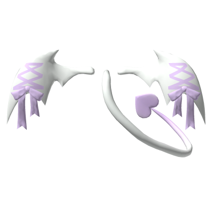 Bat Devil Imp Lace Tail - White Pastel Purple