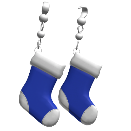 christmas sock earrings - blue