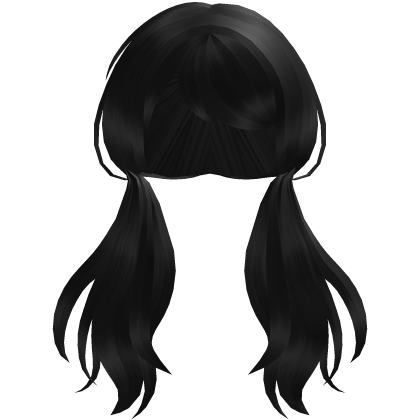  ‧ ˚ ♡ cute black anime dollie twin pigtails Roblox item
