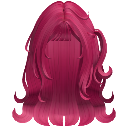 Cute Long Wavy Hair w/ Flipped Ends (Hot Pink)