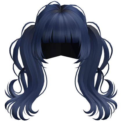 Cute Curly Fluffy Pigtails (Blue) Roblox item