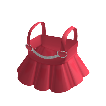 ♡ : cute red valentines day ruffled heart overalls thumbnail