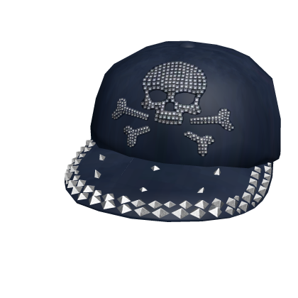 Y2K Spiked Skull Cap Light Blue