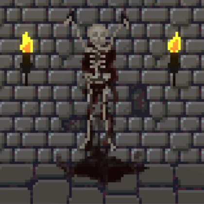Pixel Dungeon Skeleton On Wall Roblox decal