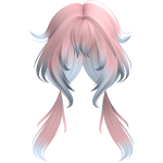 Fox Anime Messy Pigtails Pink and Blue